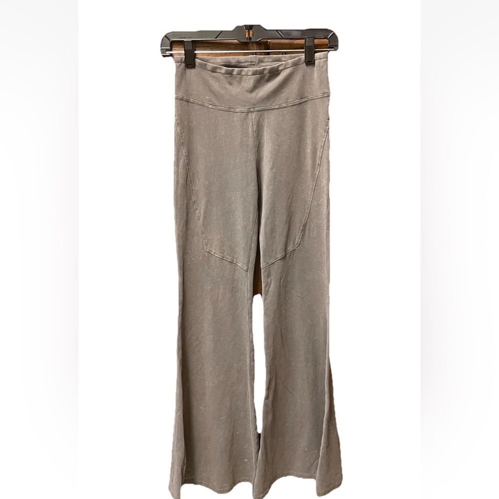 Umgee Pull On Mineral Washed Wide-Leg Pants Ultra Flare Bell Bottoms Sz S Boho